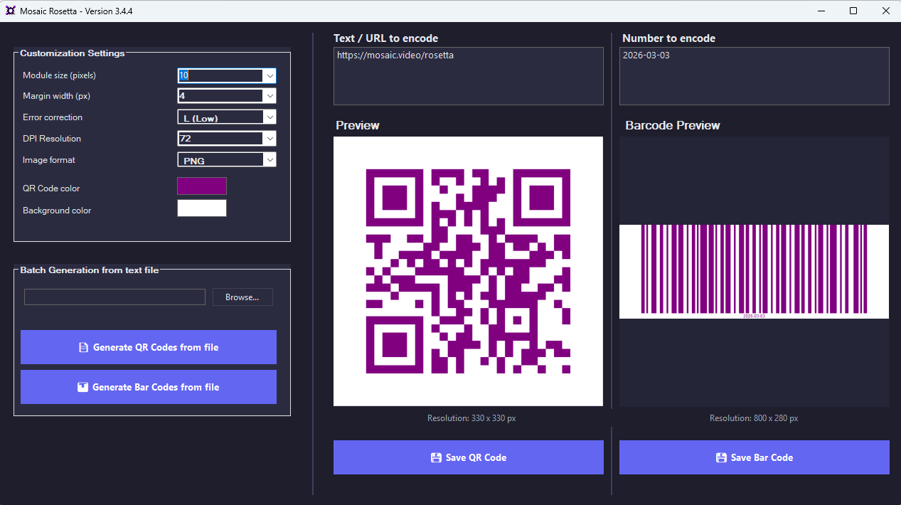 Mosaic Rosetta Interface